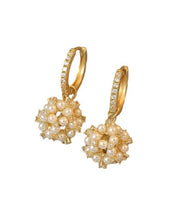 Load image into Gallery viewer, Beautiful Gold Metal Overgild Pearl Zircon Ball Drop Earrings