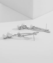 Load image into Gallery viewer, Beautiful Gold Sterling Silver Overgild Pearl Zircon Drop Earrings