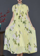 Load image into Gallery viewer, Beautiful Grass Green Print Chiffon Long Dress Summer