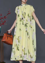 Load image into Gallery viewer, Beautiful Grass Green Print Chiffon Long Dress Summer