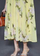 Load image into Gallery viewer, Beautiful Grass Green Print Chiffon Long Dress Summer