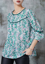 Load image into Gallery viewer, Beautiful Green Print Chiffon Loose Shirt Spring