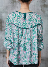 Load image into Gallery viewer, Beautiful Green Print Chiffon Loose Shirt Spring