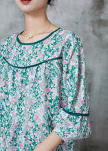 Load image into Gallery viewer, Beautiful Green Print Chiffon Loose Shirt Spring