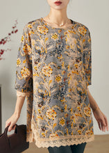 Load image into Gallery viewer, Beautiful Khaki Oversized Patchwork Chiffon Shirts Spring