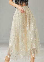 Load image into Gallery viewer, Beautiful Milk White Embroidered Sequins Tulle Skirts Summer