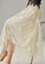 Load image into Gallery viewer, Beautiful Milk White Embroidered Sequins Tulle Skirts Summer