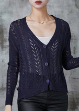 Load image into Gallery viewer, Beautiful Navy Button Down Knit Cardigan Spring