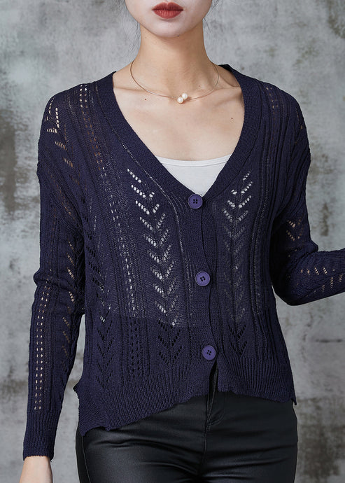 Beautiful Navy Button Down Knit Cardigan Spring