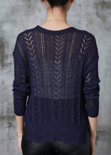 Load image into Gallery viewer, Beautiful Navy Button Down Knit Cardigan Spring