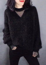 Load image into Gallery viewer, Beautiful Navy Sequins Hollow Out Knit Sweaters Winter