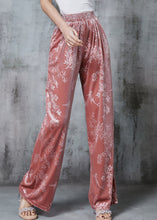 Load image into Gallery viewer, Beautiful Pink Jacquard Silk Velvet Straight Pants Spring