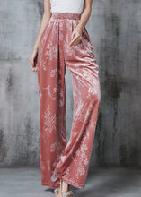 Load image into Gallery viewer, Beautiful Pink Jacquard Silk Velvet Straight Pants Spring