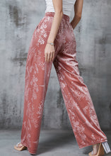 Load image into Gallery viewer, Beautiful Pink Jacquard Silk Velvet Straight Pants Spring