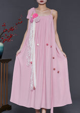 Load image into Gallery viewer, Beautiful Pink Stereoscopic Floral Chiffon Summer Dress