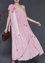 Load image into Gallery viewer, Beautiful Pink Stereoscopic Floral Chiffon Summer Dress