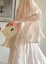 Load image into Gallery viewer, Beautiful Puff Sleeve Striped Cotton Two Pieces Set