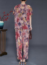 Load image into Gallery viewer, Beautiful Purple Print Chiffon Oriental Women Sets 2 Pieces Summer