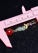 Load image into Gallery viewer, Beautiful Red Pearl Cloisonne Gilding Drop Earrings