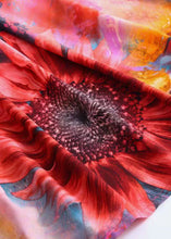 Load image into Gallery viewer, Beautiful Red The Sunflowers Print Patchwork Chiffon Dresses Butterfly Sleeve