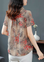 Load image into Gallery viewer, Beautiful Red V Neck Print Chiffon Shirts Summer