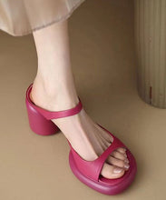 Load image into Gallery viewer, Beautiful Rose Peep Toe Splicing Chunky Slide Sandals