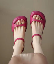 Load image into Gallery viewer, Beautiful Rose Peep Toe Splicing Chunky Slide Sandals