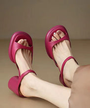 Load image into Gallery viewer, Beautiful Rose Peep Toe Splicing Chunky Slide Sandals