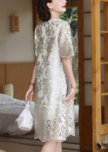 Load image into Gallery viewer, Beautiful Silvery Jacquard Silk Maxi Dresses Summer