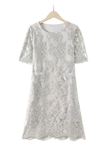 Load image into Gallery viewer, Beautiful Silvery Jacquard Silk Maxi Dresses Summer