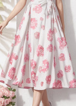 Load image into Gallery viewer, Beautiful Stand Collar Print Tie Waist Silk Dresses Summer