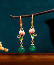 Load image into Gallery viewer, Beautiful White Copper Overgild Floral Lotus Seedpod Drop Earrings