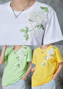 Beautiful White Embroideried Floral Cotton Top Summer