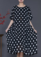 Load image into Gallery viewer, Beautiful White Round Dot Oversized Chiffon Holiday Dress Summer