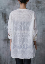 Load image into Gallery viewer, Beautiful White Tasseled Embroidered Cotton Top Summer