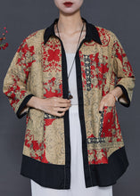 Load image into Gallery viewer, Beautiful Yellow Oversized Patchwork Print Chiffon Shirt Spring