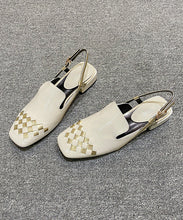 Load image into Gallery viewer, Beige Flat Sandals Buckle Splicing Stylish Versatile