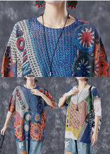 Load image into Gallery viewer, Beige Print Knit Blouses Hollow Out Summer