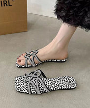 Load image into Gallery viewer, Black Fashion Zircon Splicing Flats Slide Sandals Peep Toe