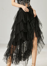 Load image into Gallery viewer, Black Layered Tulle A Line Skirt Exra Large Hem Summer