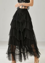 Load image into Gallery viewer, Black Layered Tulle A Line Skirt Exra Large Hem Summer