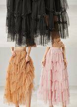 Load image into Gallery viewer, Black Layered Tulle A Line Skirt Exra Large Hem Summer