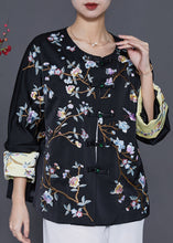 Load image into Gallery viewer, Black Oriental Silk Coat Oversized Embroidered Spring