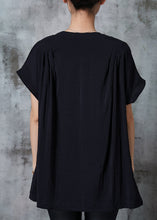 Load image into Gallery viewer, Black Oversized Cotton Tank Tops Button Down Summer