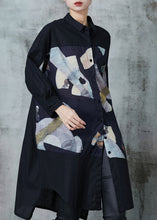 Load image into Gallery viewer, Black Patchwork Cotton Dress Oversized Print Summer