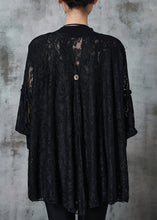 Load image into Gallery viewer, Black Patchwork Lace Knit Tops Oversized Spring