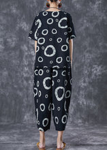 Load image into Gallery viewer, Black Print Cotton Tops And Pants Two Pieces Set Oversized Summer