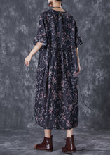 Load image into Gallery viewer, Black Print Patchwork Cotton Dresses Oversized Butterfly Sleeve