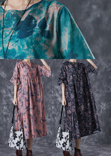 Load image into Gallery viewer, Black Print Patchwork Cotton Dresses Oversized Butterfly Sleeve