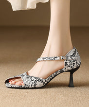 Load image into Gallery viewer, Black White Serpentine Stylish Hollow Out Stiletto Heels Sandals